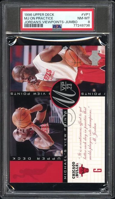 1996 Upper Deck MJ On Practice Jordan's Viewpoints Jumbo #Vp1 card image