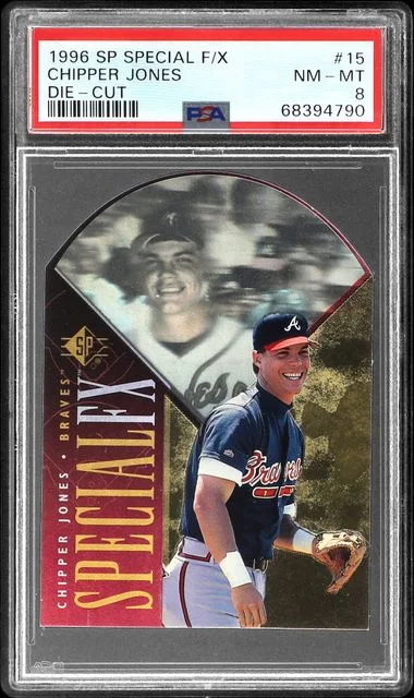 1996 Upper Deck SP Chipper Jones Special F/X Die-Cut #15 card image