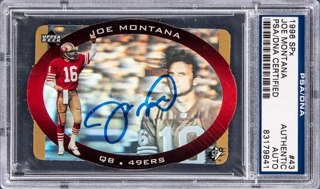 1996 Upper Deck SPx Joe Montana Die-Cut Silver #43 card image