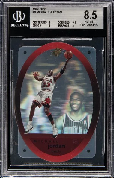 1996 Upper Deck SPx Michael Jordan Autograph #8 card image