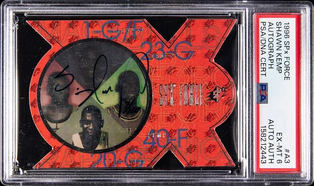 1996 Upper Deck SPx Shawn Kemp Force Autograph #A3 card image