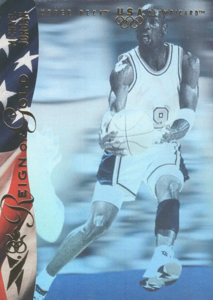 1996 Upper Deck USA Olympicards Michael Jordan Reign of Gold Holograms #RN1 card image