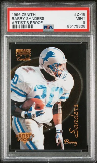 1996 Zenith Artist's Proof Barry Sanders #Z-18 card image