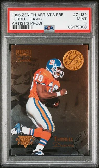 1996 Zenith Artist's Proof Terrell Davis #Z-139 card image