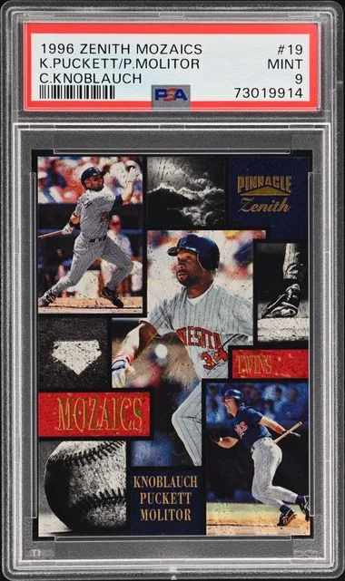 1996 Zenith Mozaics C.Knoblauch/K.Puckett/P.Molitor #19 card image