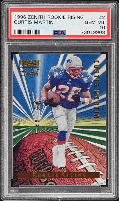 1996 Zenith Rising Curtis Martin #2 card image