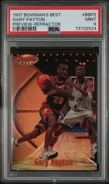 1997-98 Bowman Best Gary Payton Preview Refractor #BBP2 card image