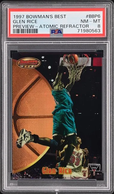 1997-98 Bowman Best Glen Rice Preview Atomic Refractor #BBP6 card image