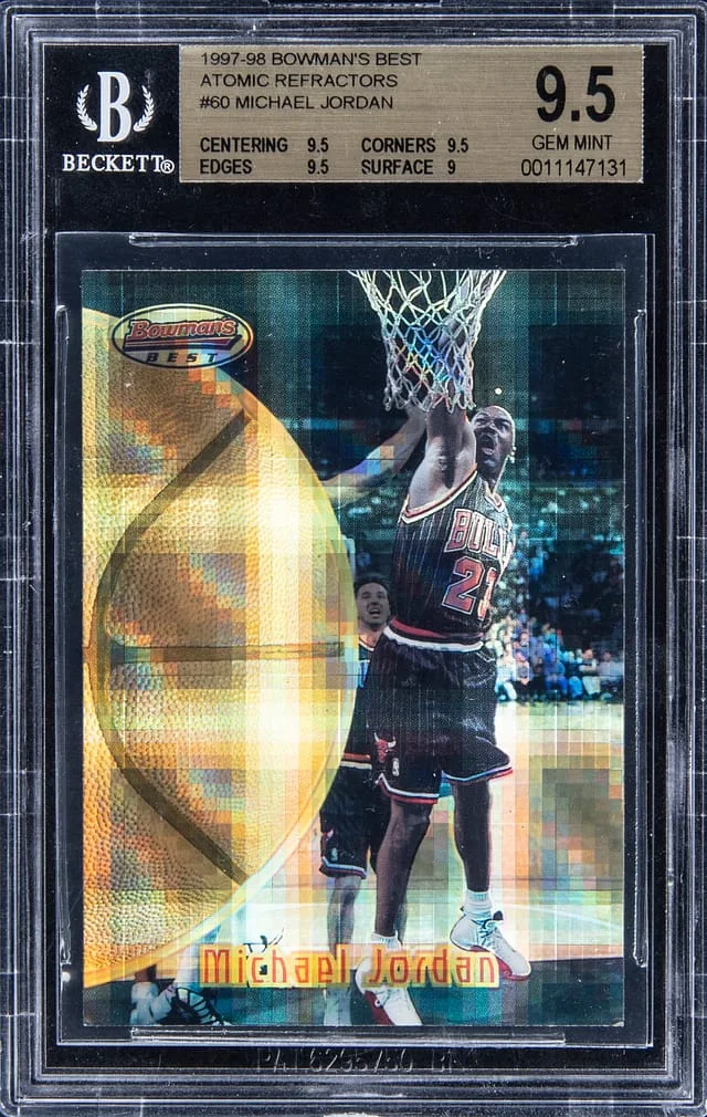 1997-98 Bowmans Best Atomic Refractors Michael Jordan #60 card image