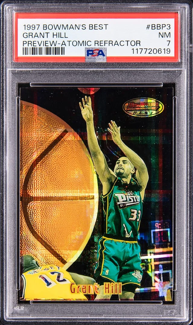 1997-98 Bowman's Best Grant Hill Preview Atomic Refractor #BBP3 card image