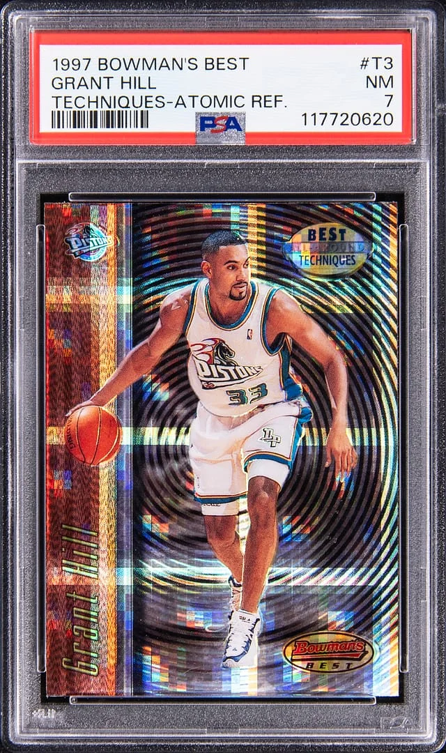 1997-98 Bowman's Best Grant Hill Techniques Atomic Refractor #T3 card image