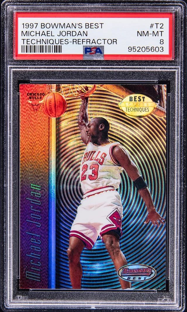 1997-98 Bowman's Best Michael Jordan -NM-MT 8 Techniques-Refractor #T2 card image