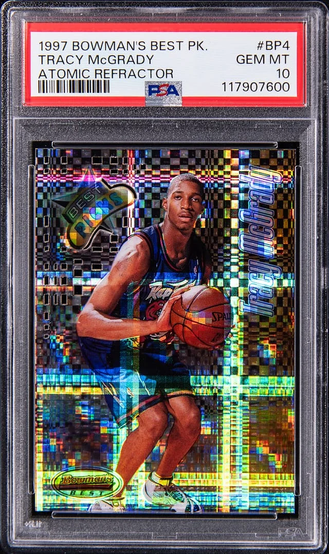 1997-98 Bowman's Best Tracy McGrady Picks Atomic Refractor #BP4 card image