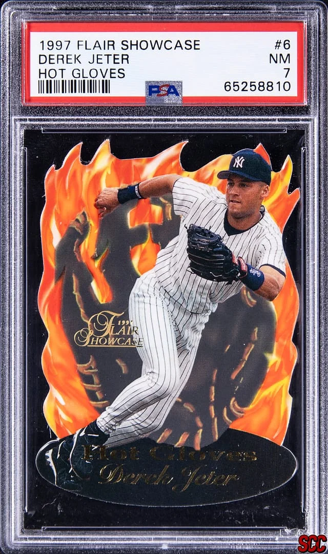 1997-98 Flair Showcase Derek Jeter Hot Gloves #6 card image