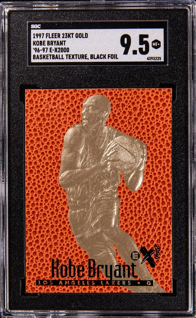 1997-98 Fleer E-X2000 Basketball Texture, Black Foil Kobe Bryant 23Kt Gold #1996-1997 card image