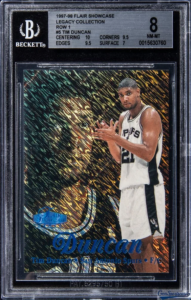 1997-98 Fleer Flair Showcase Tim Duncan Legacy Collection Row 1 #5 card image