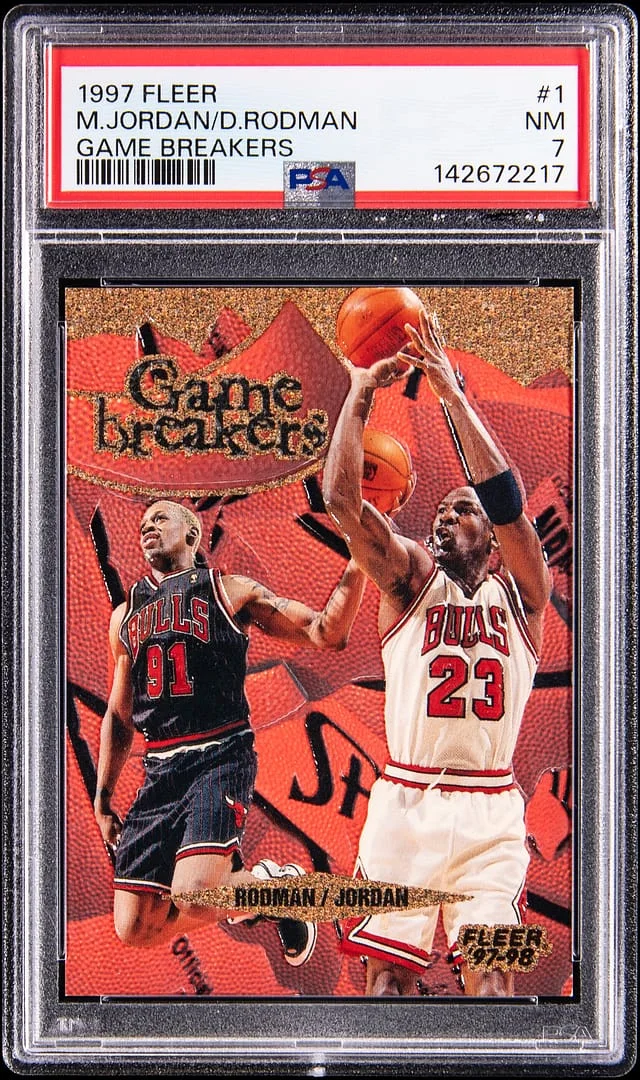 1997-98 Fleer Michael Jordan/Dennis Rodman Game Breakers #1 card image