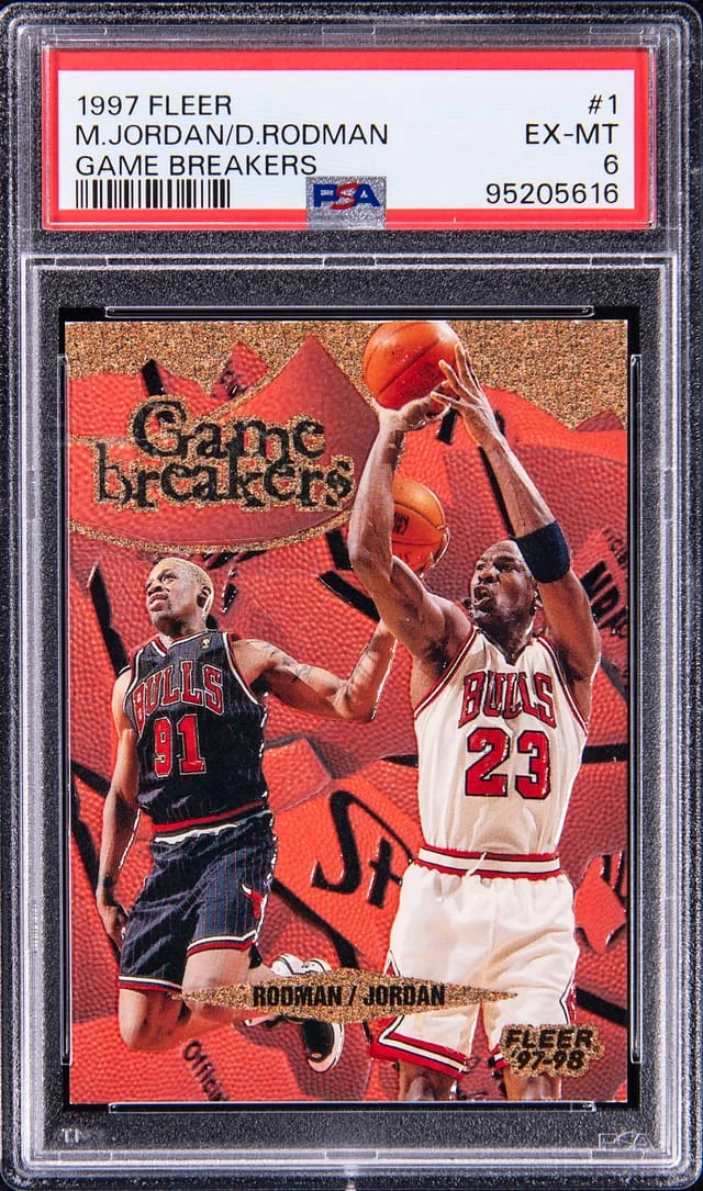 1997-98 Fleer Michael Jordan/Dennis Rodman -EX-MT 6 #1 card image