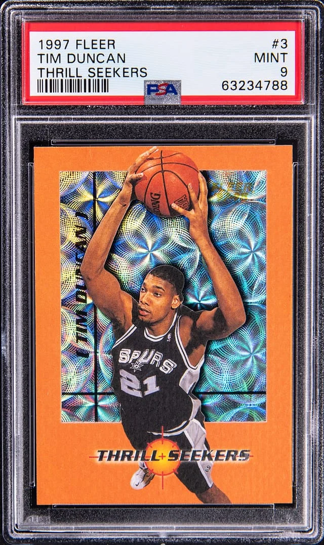 1997-98 Fleer Tim Duncan Thrill Seekers #3 card image