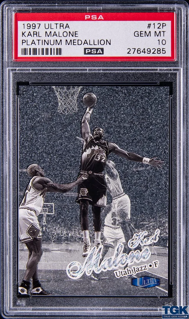 1997-98 Fleer Ultra Karl Malone Platinum Medallion #12P card image