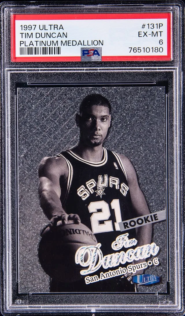 1997-98 Fleer Ultra Tim Duncan Platinum Medallion #131P card image