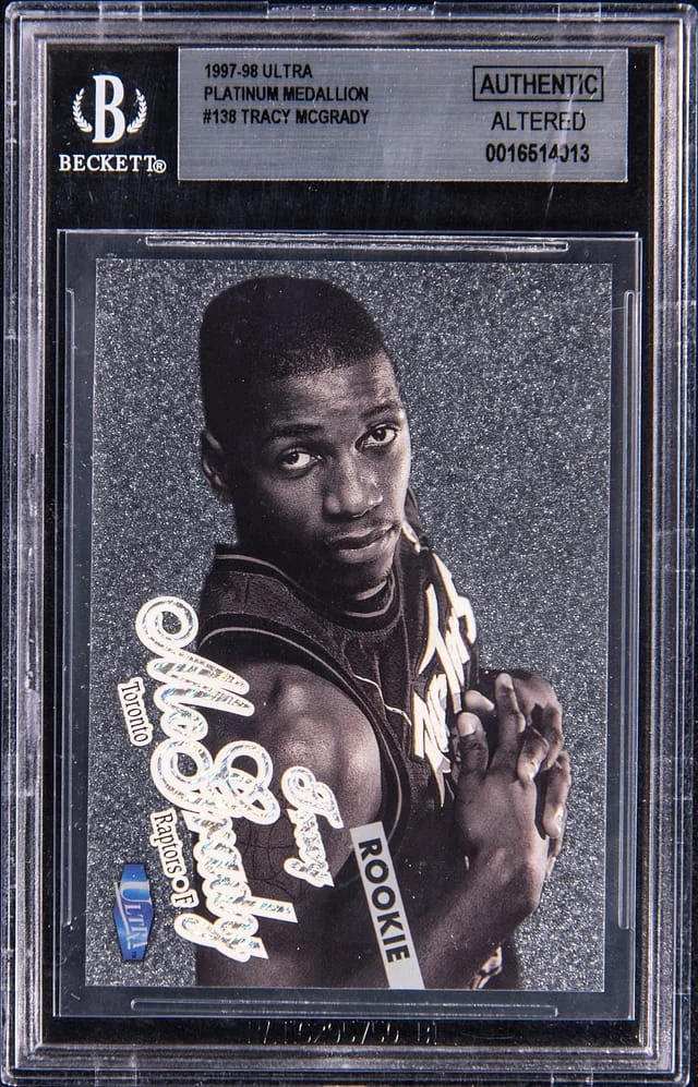 1997-98 Fleer Ultra Tracy McGrady Platinum Medallion #138 card image