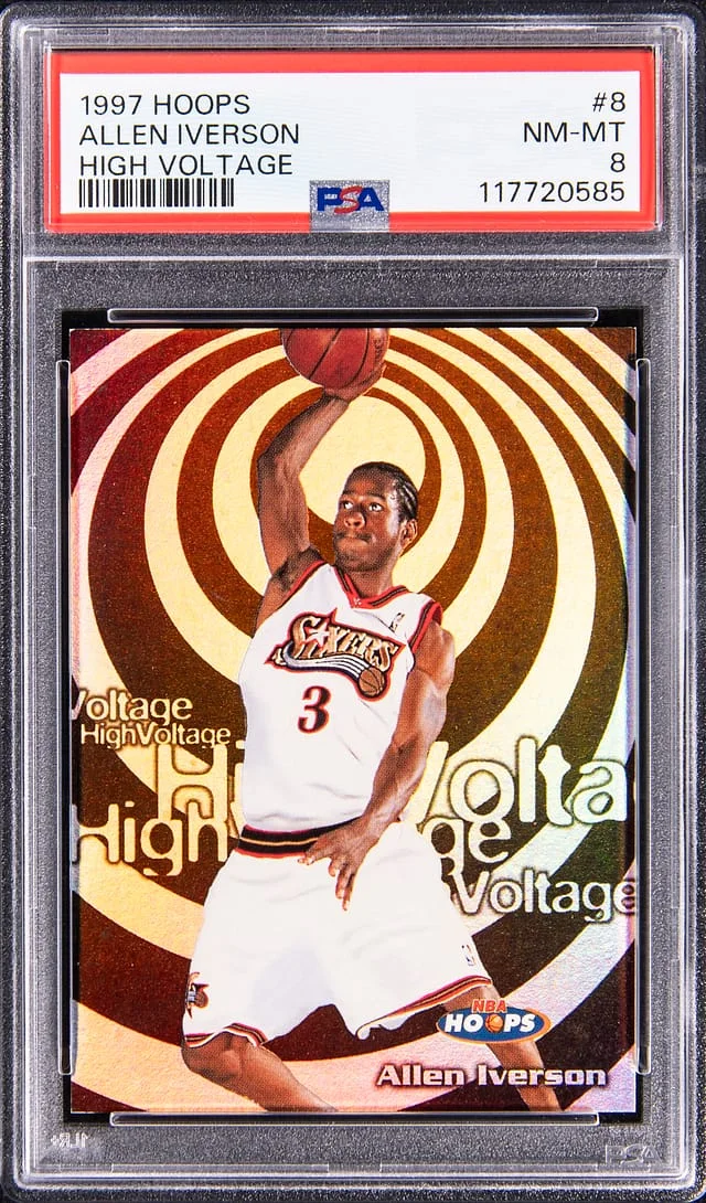 1997-98 Hoops Allen Iverson High Voltage #8 card image