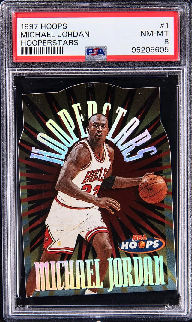 1997-98 Hoops Michael Jordan -NM-MT 8 Hooperstars #1 card image