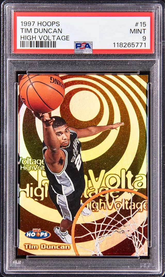 1997-98 Hoops Tim Duncan High Voltage #15 card image