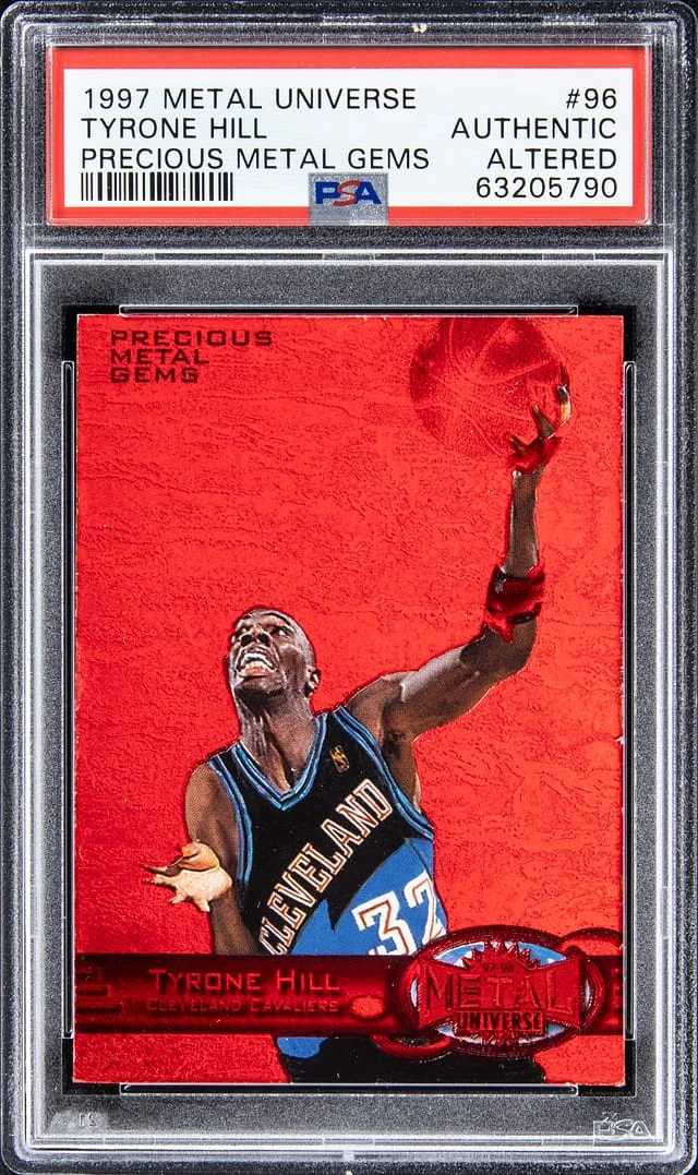 1997-98 Metal Universe Tyrone Hill Precious Metal Gems #96 card image