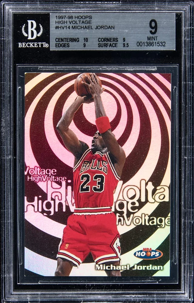 1997-98 NBA Hoops Michael Jordan High Voltage #HV14 card image
