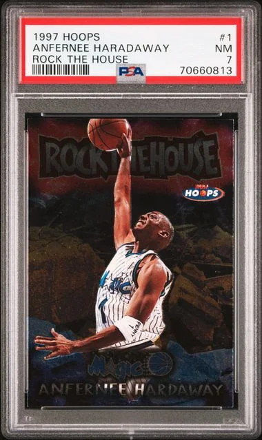 1997-98 Panini Hoops Anfernee Haradaway Rock The House #1 card image
