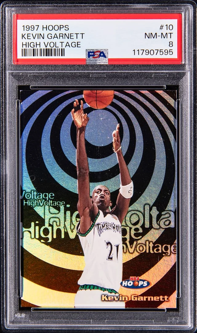 1997-98 Panini Hoops Kevin Garnett High Voltage #10 card image