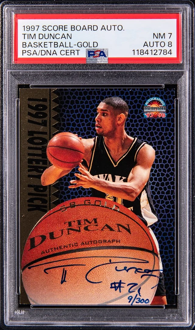 1997-98 Score Board Autograph Basketball Gold Tim Duncan #no-number card image