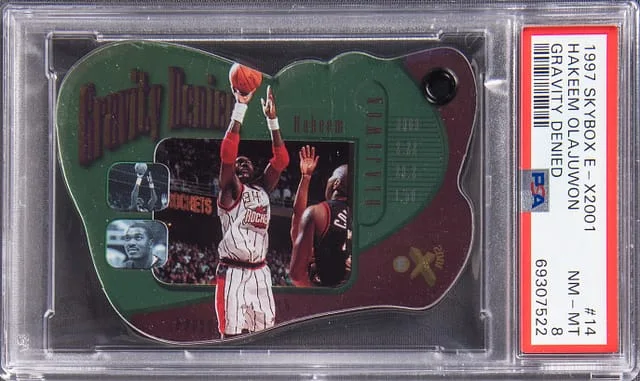 1997-98 SkyBox Hakeem Olajuwon E-X2001 Gravity Denied #14 card image
