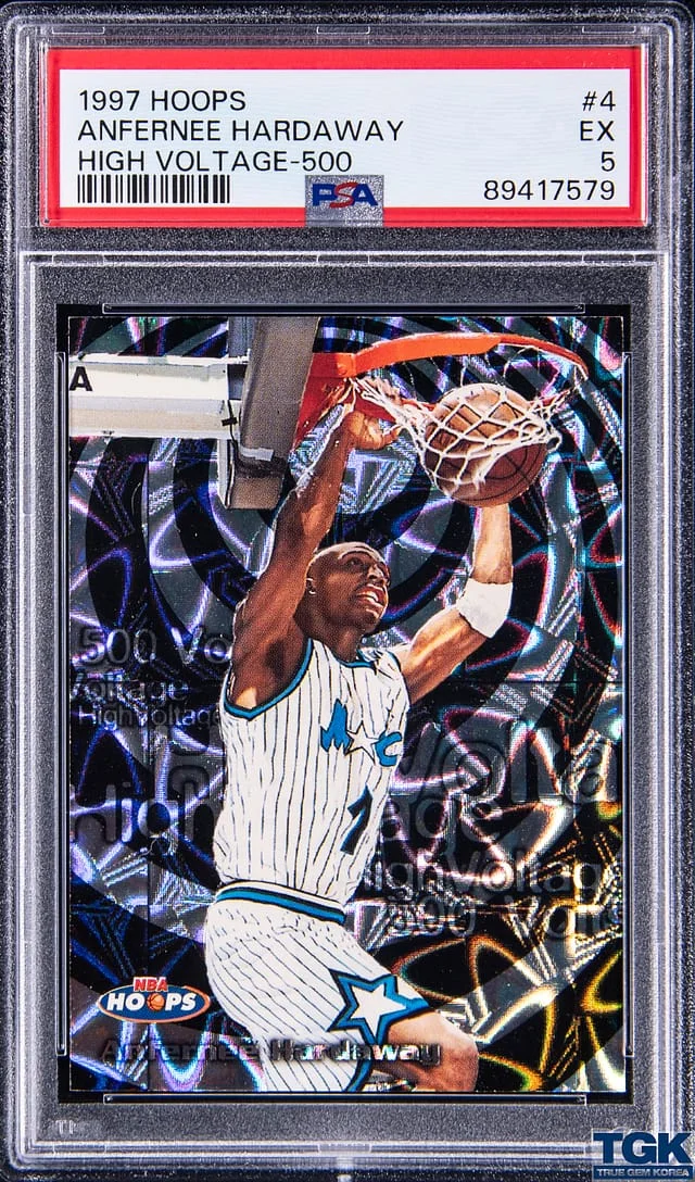 1997-98 SkyBox Hoops Anfernee Hardaway High Voltage 500 Volts #4 card image