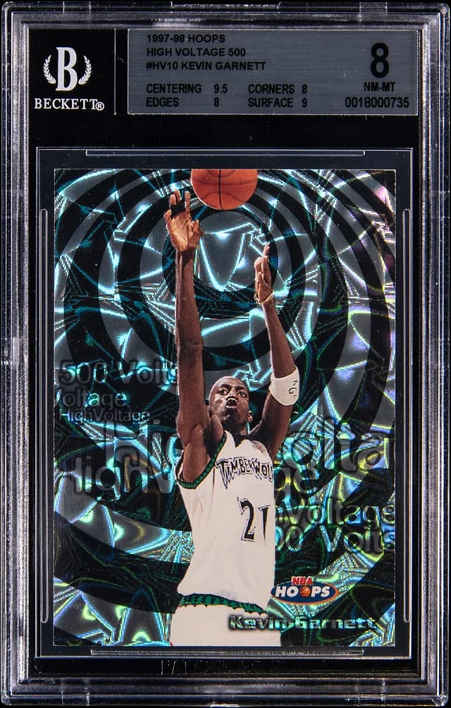 1997-98 SkyBox Hoops Kevin Garnett High Voltage 500 #HV10 card image