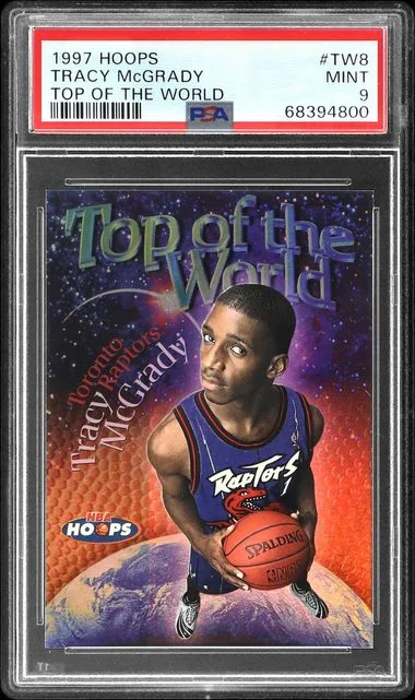1997-98 SkyBox Hoops Tracy McGrady Top Of The World #TW8 card image
