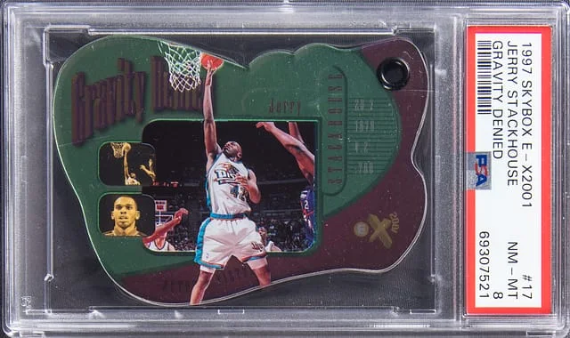 1997-98 SkyBox Jerry Stackhouse E-X2001 Gravity Denied #17 card image