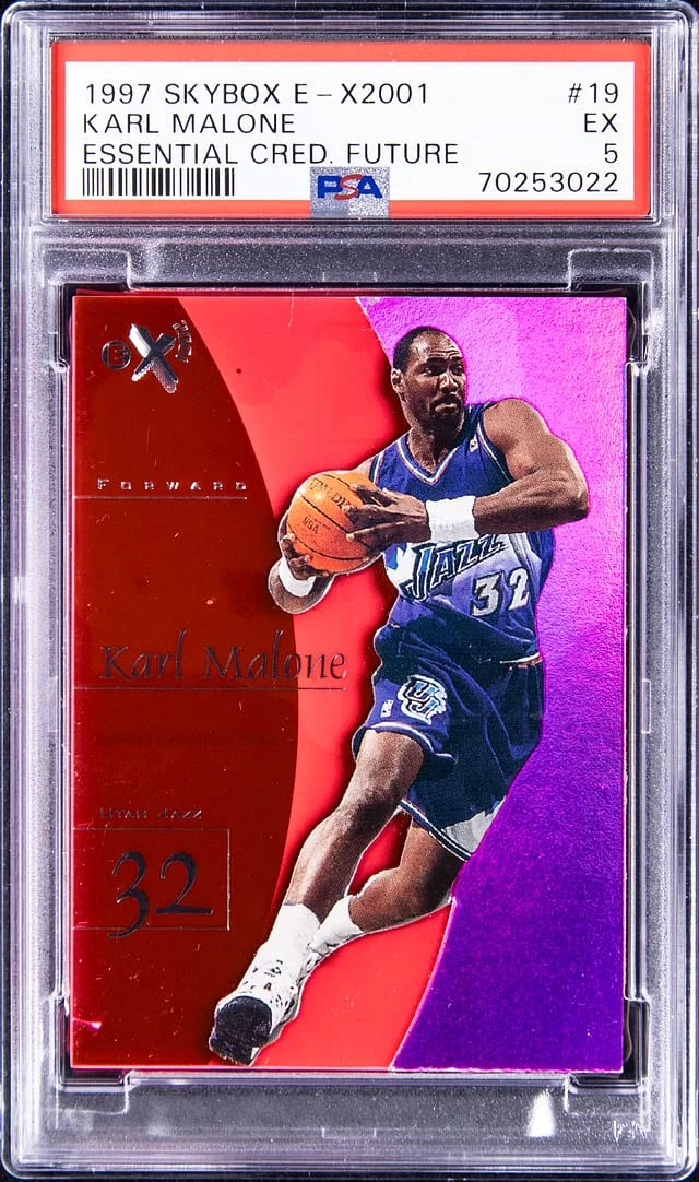 1997-98 SkyBox Karl Malone E-X2001 Essential Credential Future #19 card image
