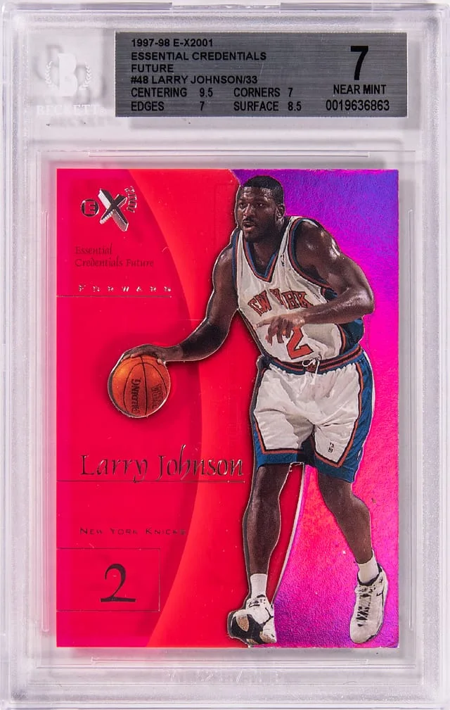 1997-98 SkyBox Larry Johnson E-X2001 Essential Credentials Future #48 card image