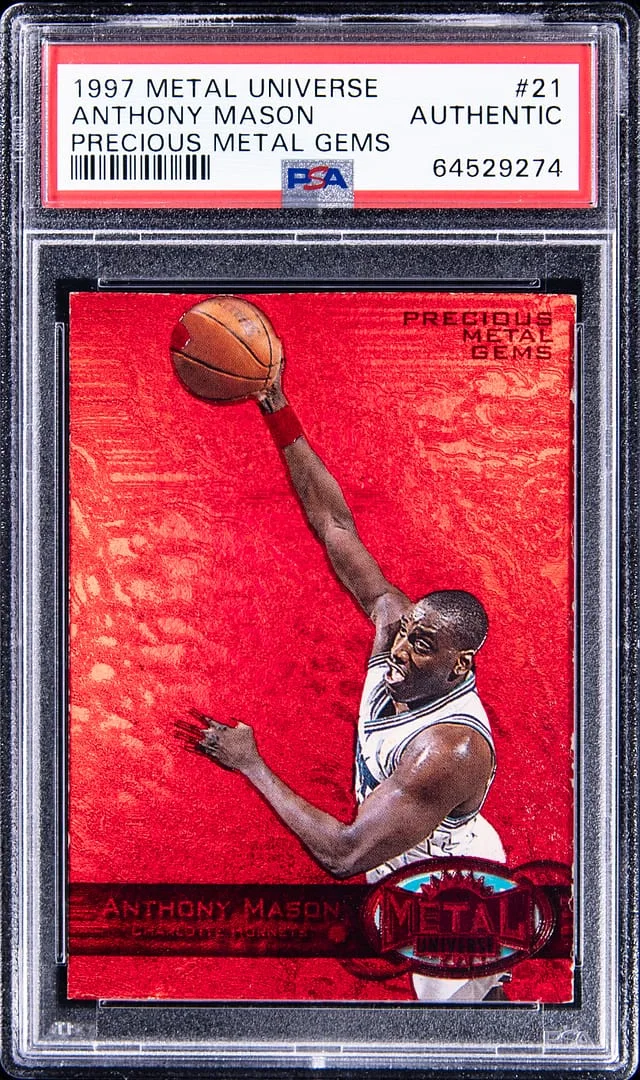 1997-98 SkyBox Metal Universe Anthony Mason Precious Metal Gems (PMG) Red #21 card image