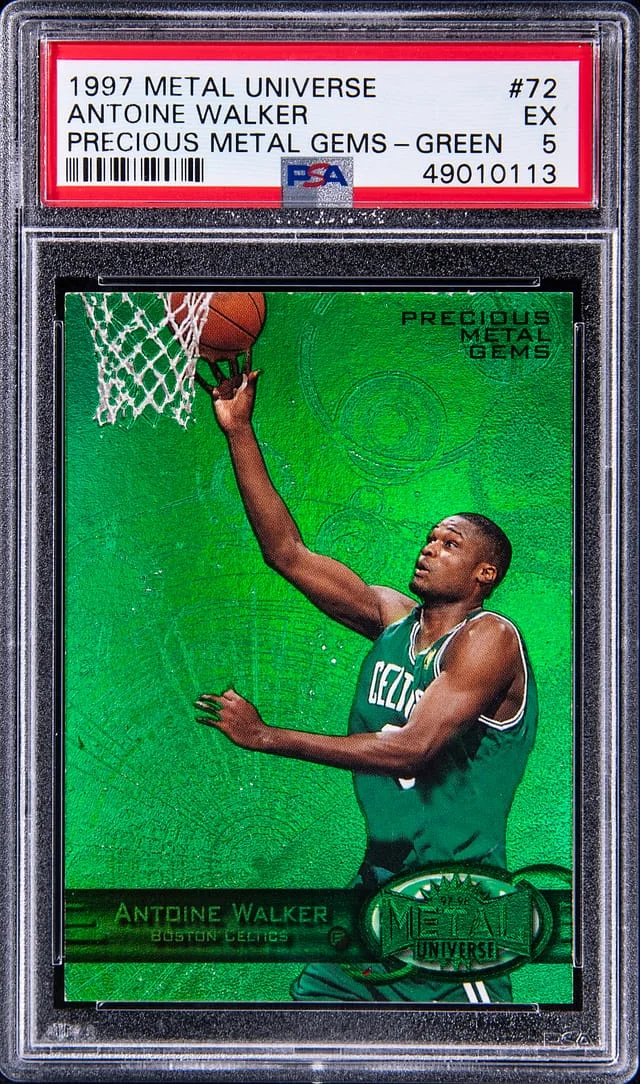 1997-98 SkyBox Metal Universe Antoine Walker Precious Metal Gems (PMG) Green #72 card image