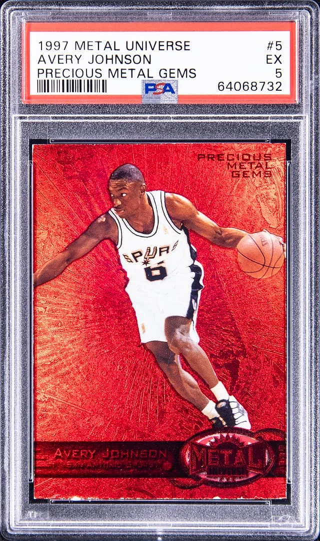 1997-98 SkyBox Metal Universe Avery Johnson Precious Metal Gems (PMG) Red #5 card image