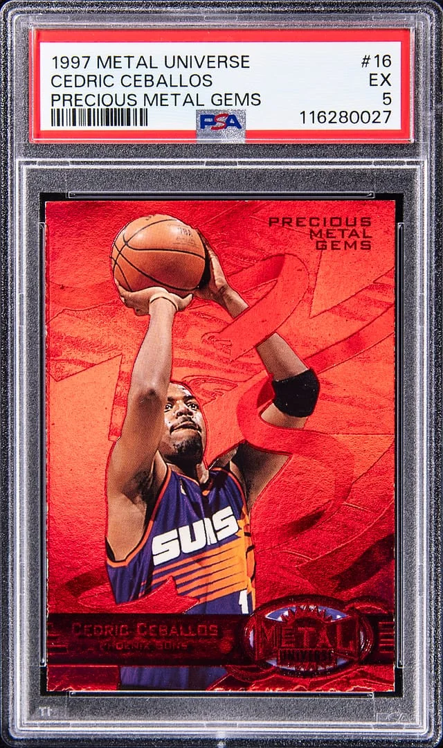 1997-98 SkyBox Metal Universe Cedric Ceballos Precious Metal Gems (PMG) Red #16 card image