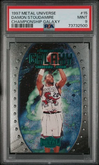 1997-98 SkyBox Metal Universe Damon Stoudamire Championship Galaxy #15 card image