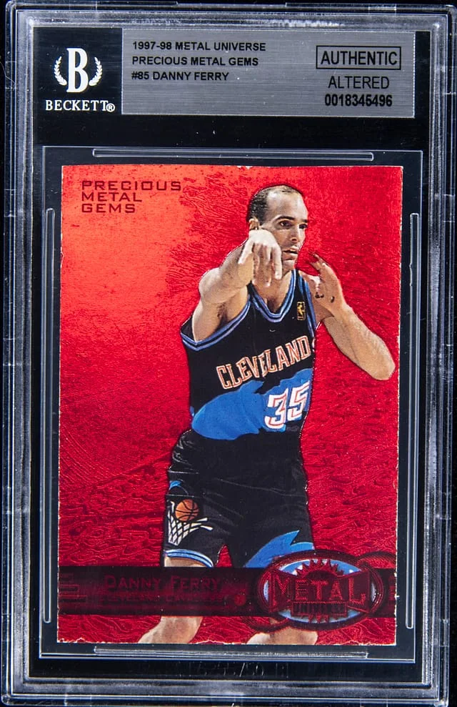 1997-98 SkyBox Metal Universe Danny Ferry Precious Metal Gems (PMG) Red #85 card image