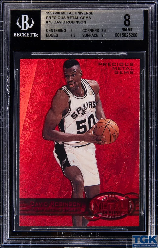 1997-98 SkyBox Metal Universe David Robinson Precious Metal Gems (PMG) Red #78 card image