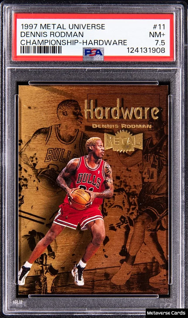 1997-98 SkyBox Metal Universe Dennis Rodman Championship Hardware #11 card image