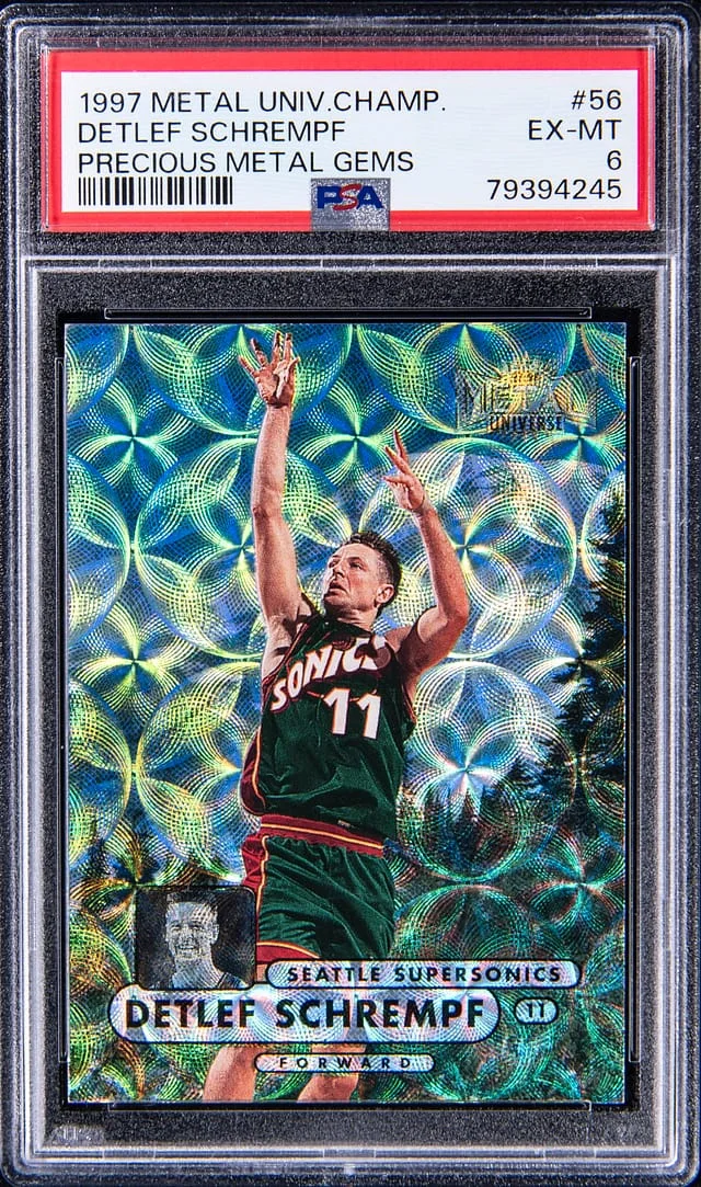 1997-98 SkyBox Metal Universe Detlef Schrempf Championship Precious Metal Gems (PMG) #56 card image